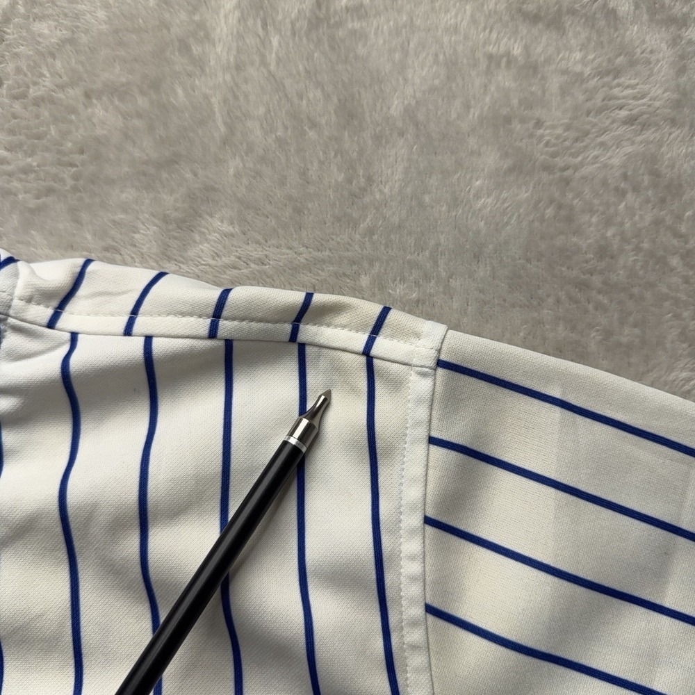 Vintage Rawlings Chicago Cubs Pinstripe Jersey Large MLB Baseball USA Made 90s - Picture 6 of 12